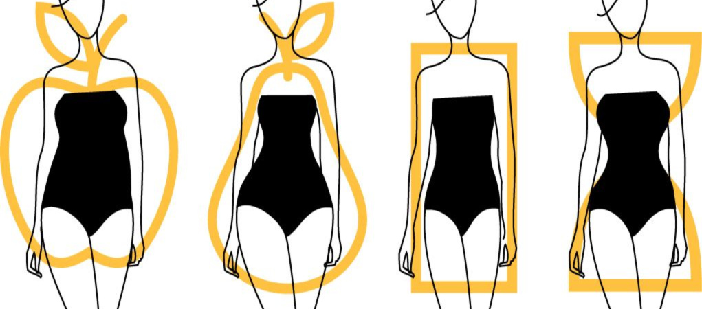 Female Body Shapes - apple, pear, rectangle and hourglass