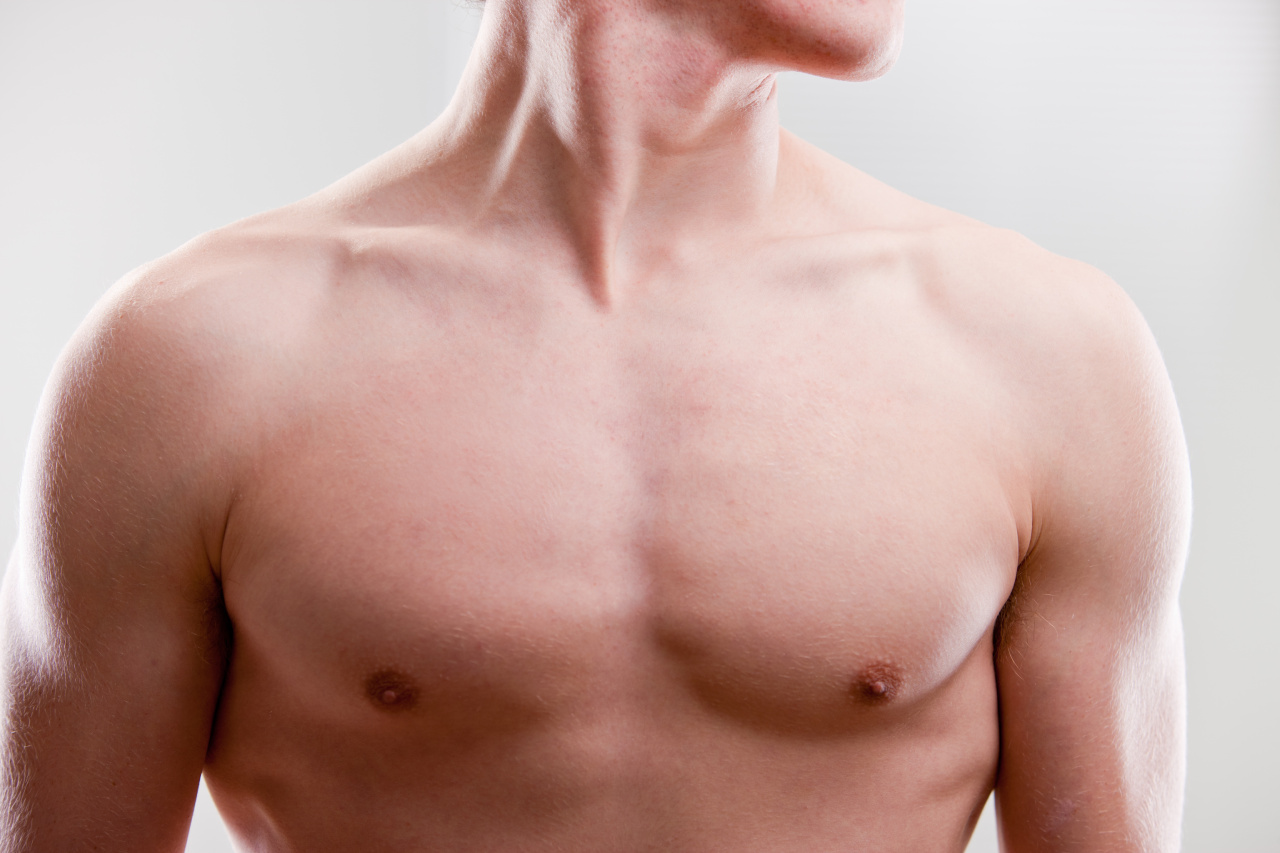 chest and neck of a young strong man