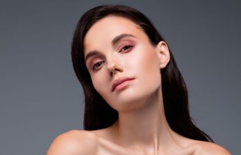 Face of attractive brunette