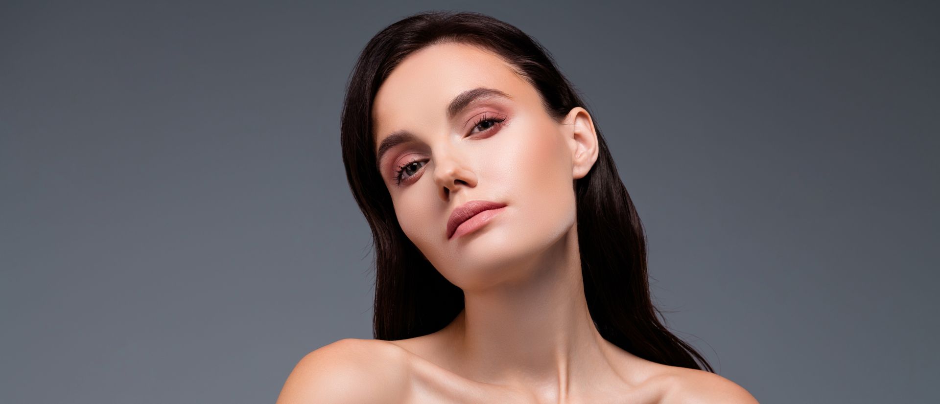 Face of attractive brunette